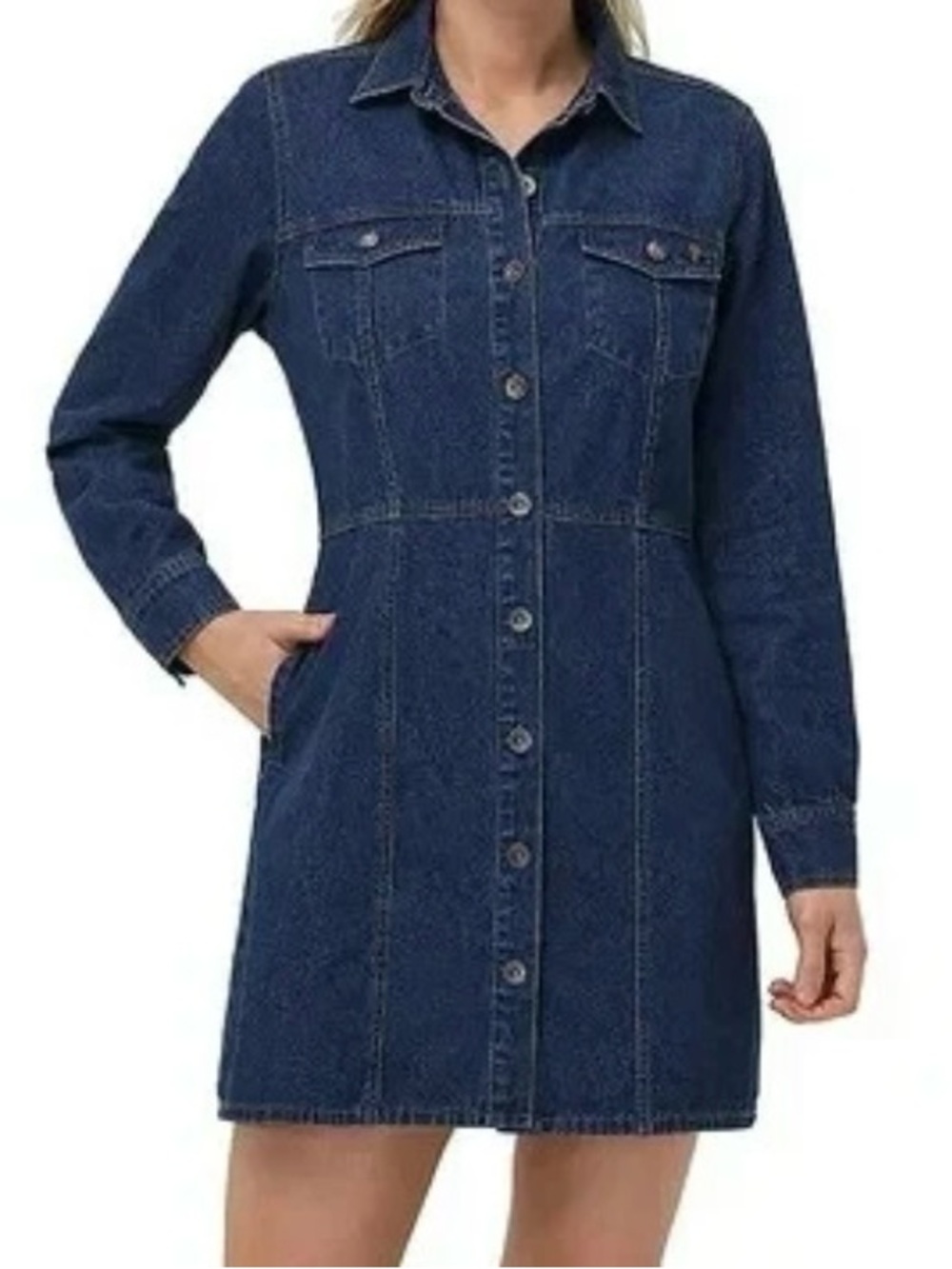 Frye Dark Blue Denim Shirt Dress